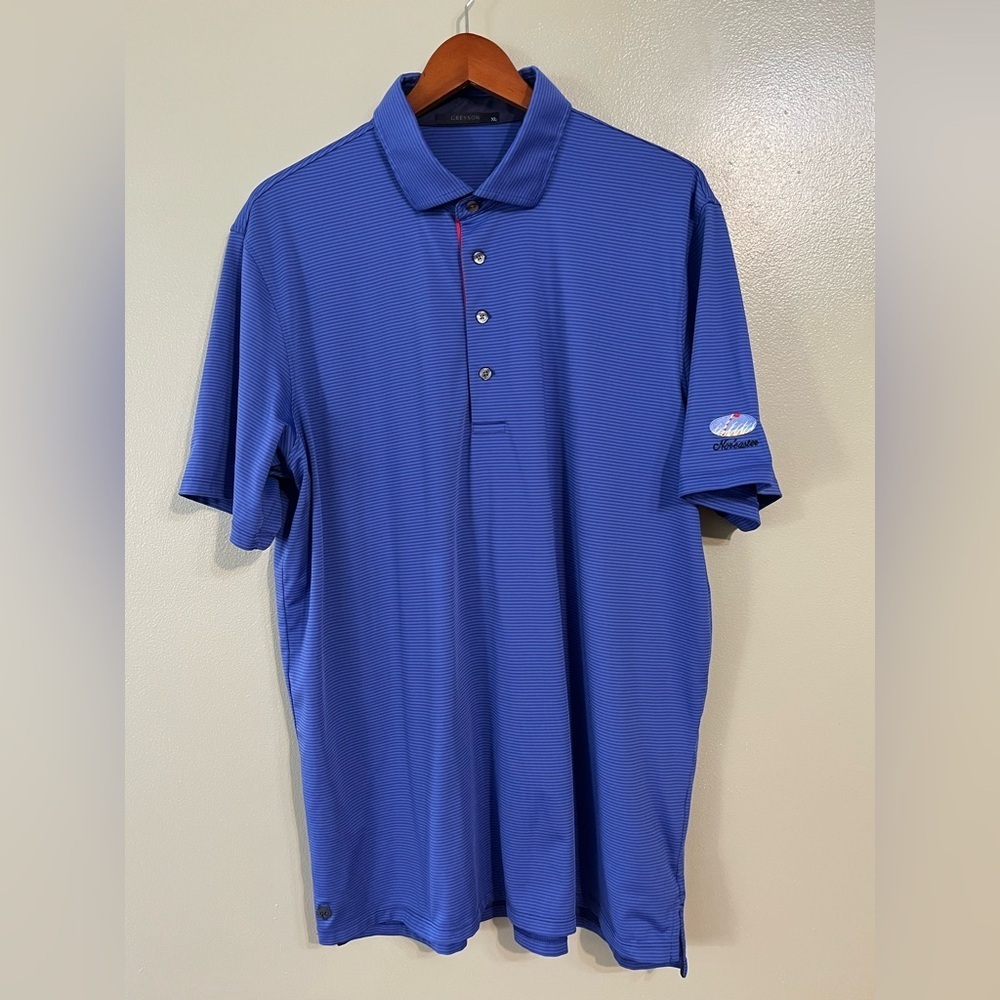 Grayson Men’s Golf Blue Polo Performance Shirt XL